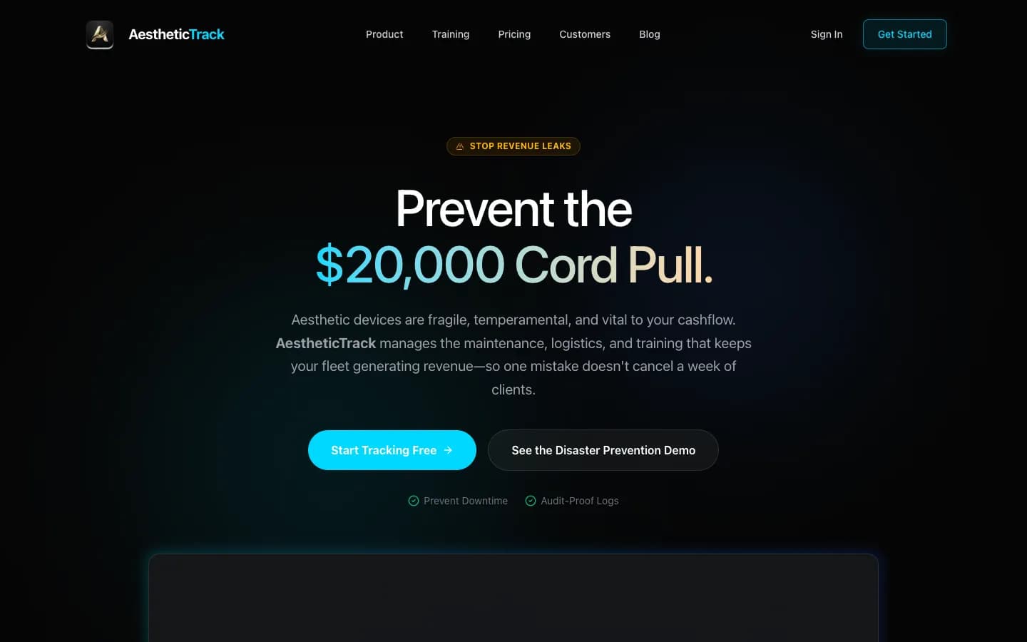 Aesthetictrack.com desktop screenshot